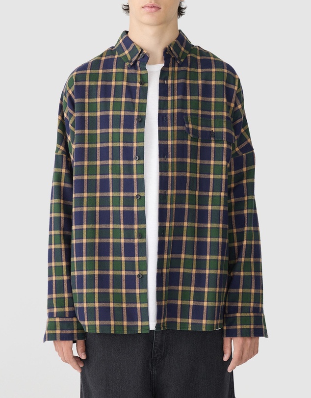 Bassike - Drop Shoulder Check Shirt