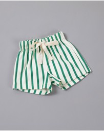 Tiny Trove - Benji Stripe Cotton Shorts - Babies-Kids