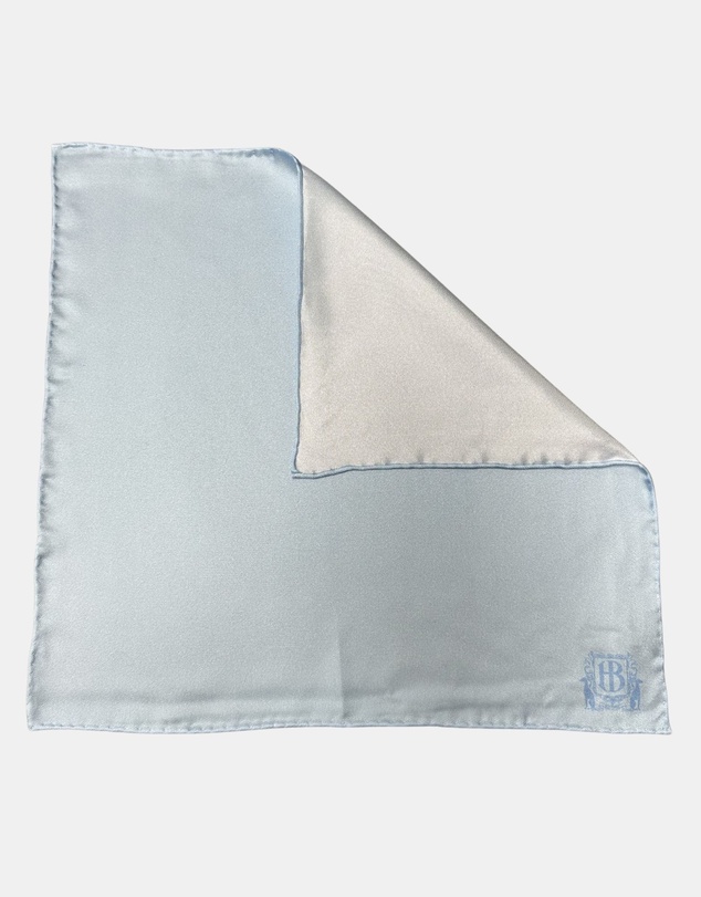 Henry Bucks - HENRY BUCKS Plain Crest Pocket Square SKY