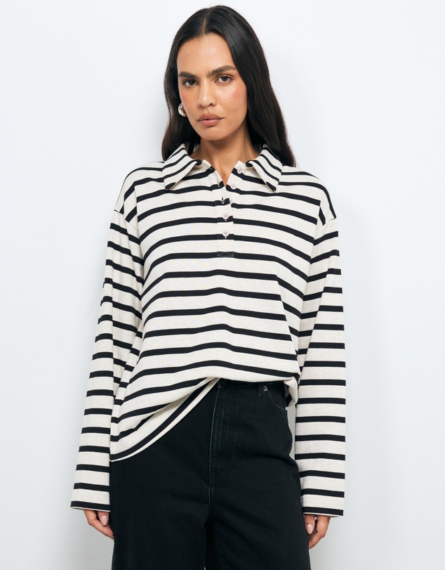 AERE - Stripe Cotton Polo