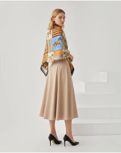 Mossée - Kellie Horse Print Linen Scarf