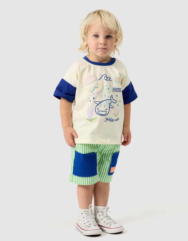 Goldie + Ace - Lightweight Cotton Twill Carpenter Pocket Shorts - ICONIC EXCLUSIVE - Babies-Teens