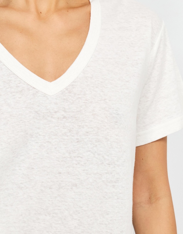 AERE - Linen Blend V-Neck T-Shirt