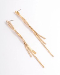 Lovisa - Gold Flat Snake Cup Chain Drop Earrings
