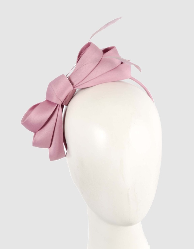 Max Alexander - Large Pink Satin Bow Racing Fascinator