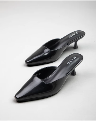RAID - Aarna kitten heeled mules in Black