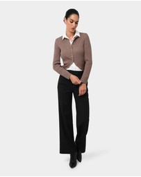 Forcast - Abaya Button Crop Knit