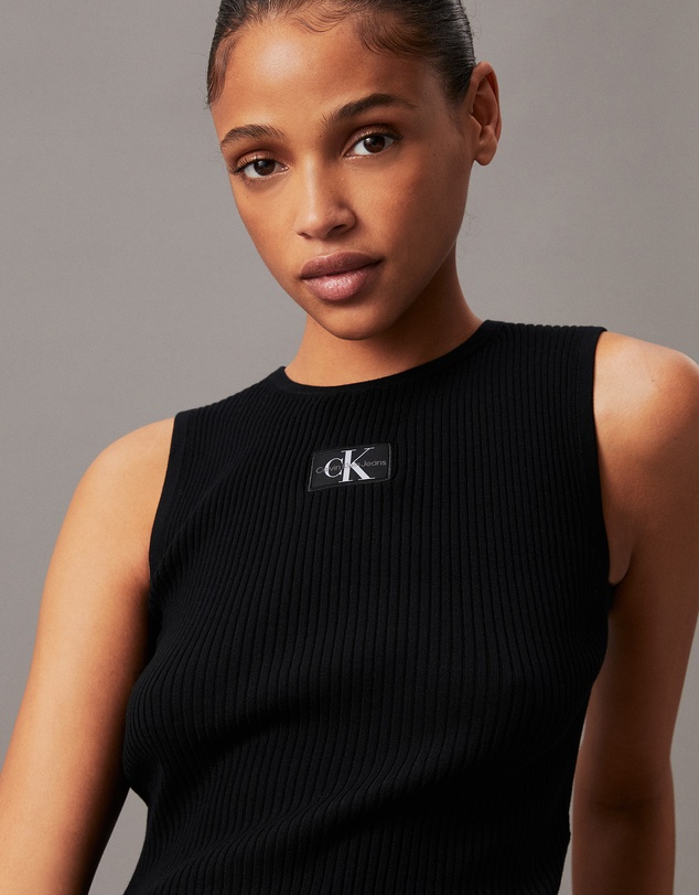 Calvin Klein Jeans - Ribbed Monogram Logo Sweater Tank Top
