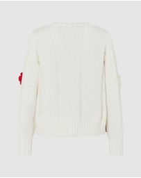 Stine Goya - Cotton Wool Yarn Crewneck Cable Cardigan