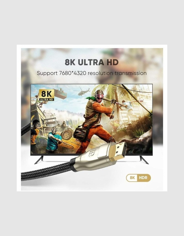Ugreen - UGreen 8K DisplayPort 1.4 Male to Male Cable 3M Black