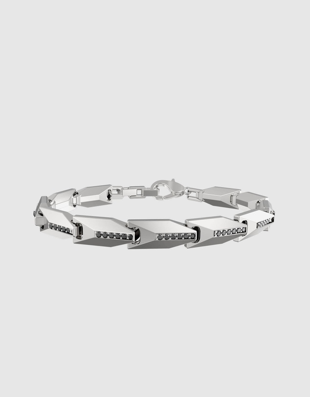 GUESS - Silver-Tone Matte Crystals Bracelet