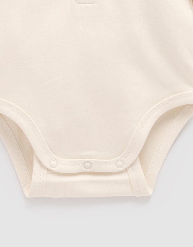 Purebaby - Thick Polo Shirt Bodysuit -Kids-Babies