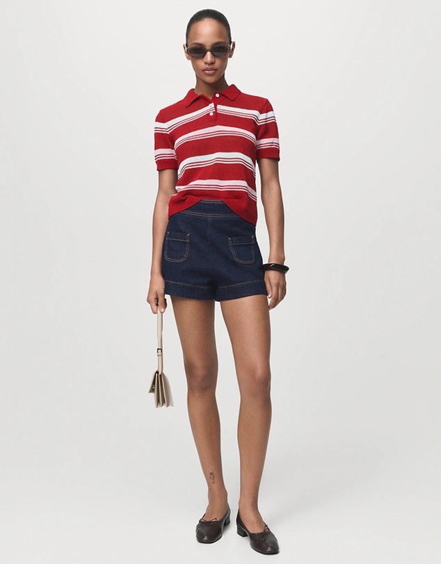 M.N.G - Short-Sleeved Polo-Neck Sweater