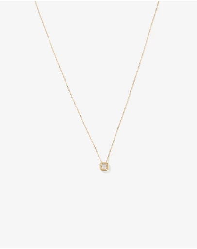 Michael Hill - 0.18 Carat TW Laboratory-Grown Asscher Cut Diamond Necklace in 10kt Yellow Gold