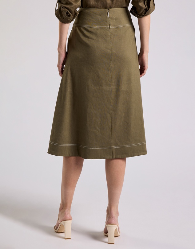 David Lawrence - Cabello Stretch Linen Skirt