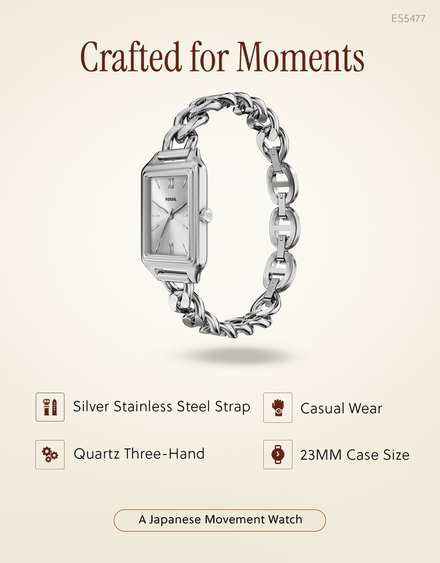 Fossil - Raquel Silver Tone Analogue Watch