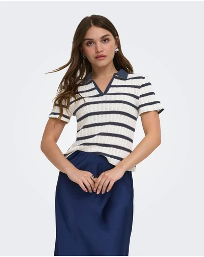 ONLY - Halia Striped Polo Top