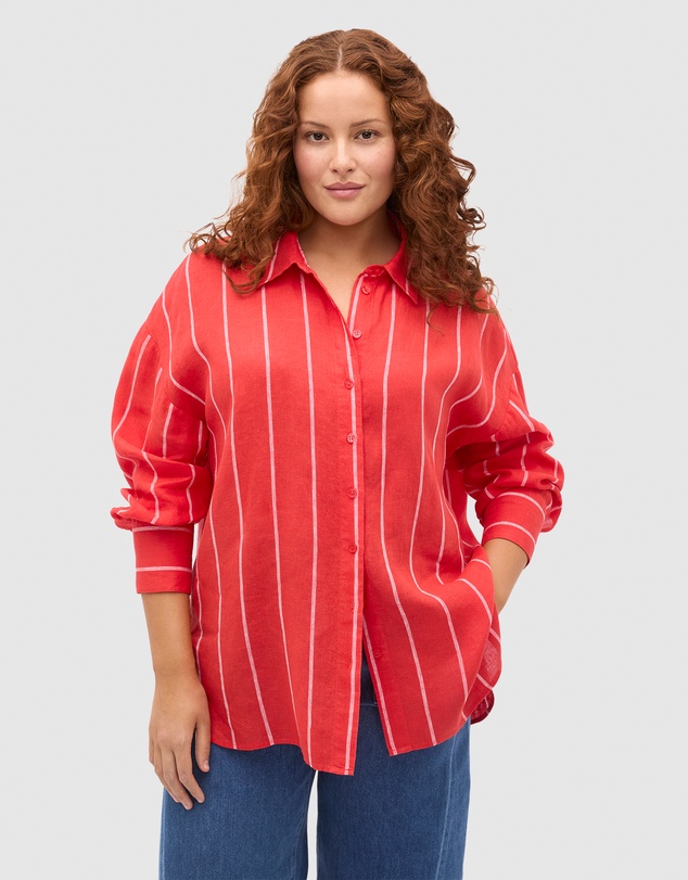 Seed Heritage - Stripe Linen Oversized Shirt