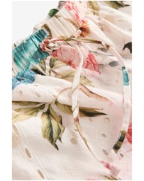 NEXT - Broderie Stretch 100% Cotton Waist Shorts