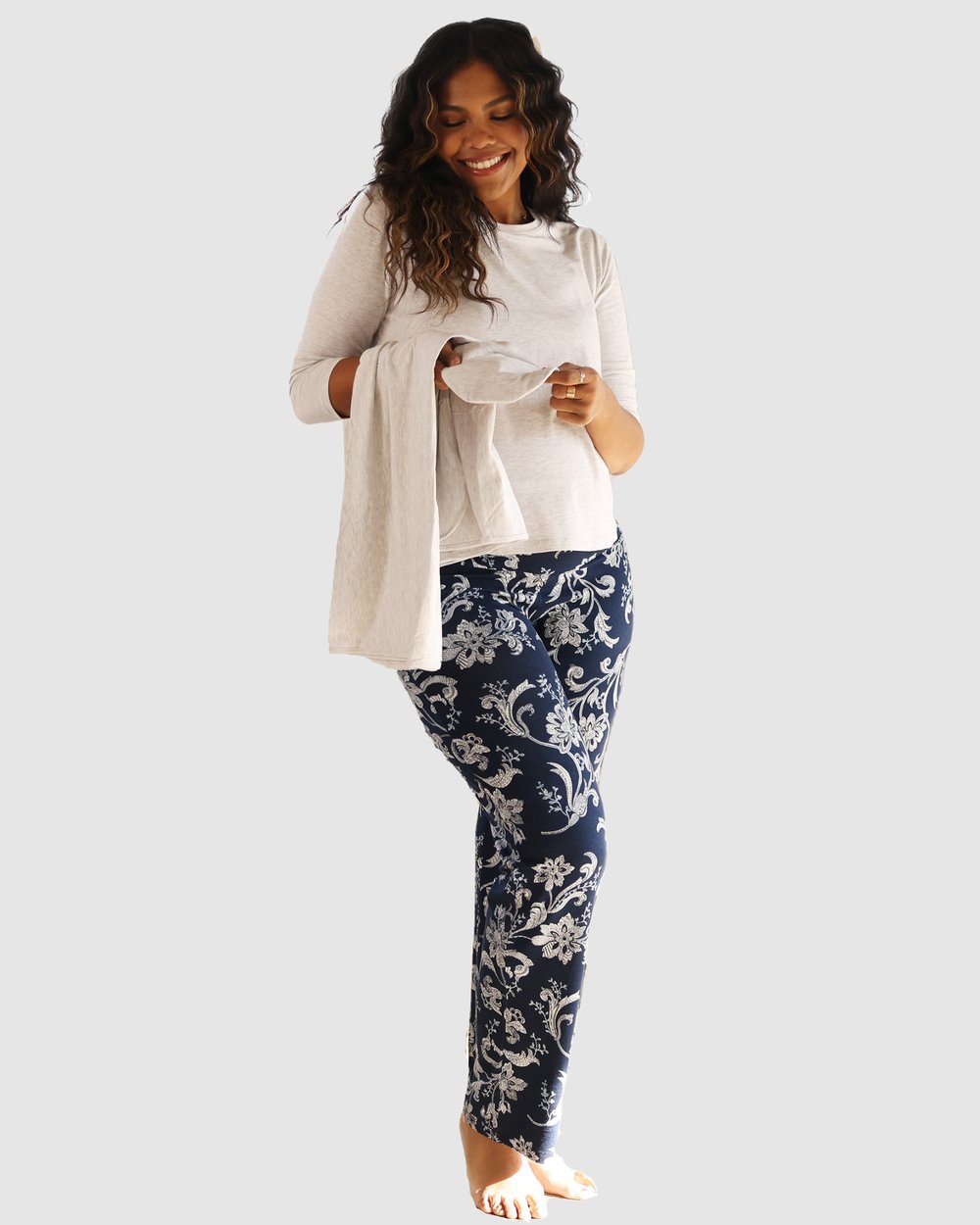 4 Pieces Maternity Lounge Wear Set - Nursing Top +Pant + Baby Wrap and  Beanie by Angel Maternity Online | THE ICONIC | Australia