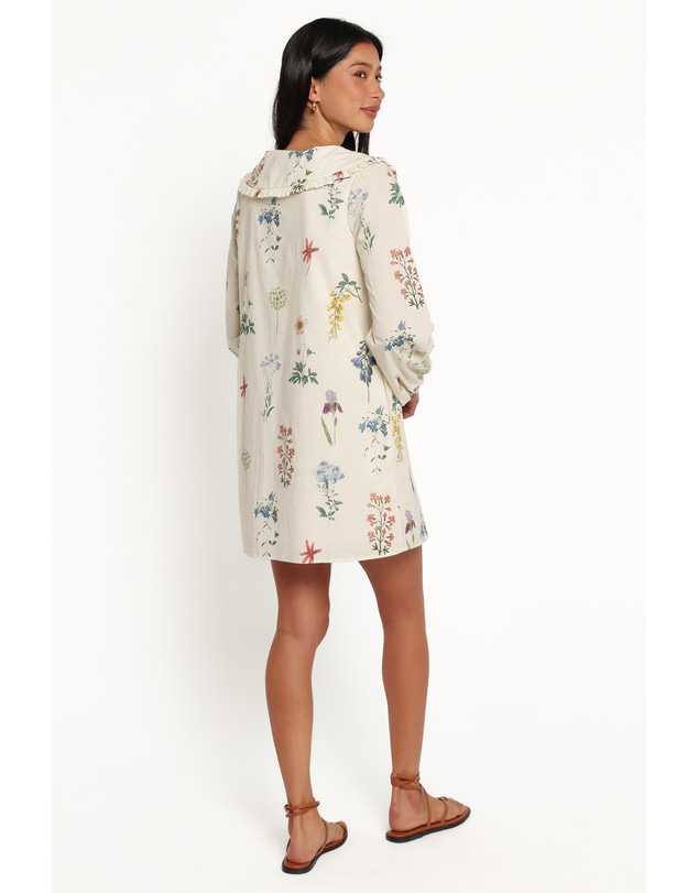 Petal & Pup - Tallyn Long Sleeve Mini Dress - Cream Floral