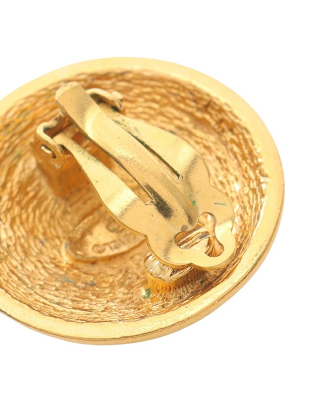 Pre-Loved by Azura Reborn - Pre-Loved CC Gold Plated Round Clip On Earrings