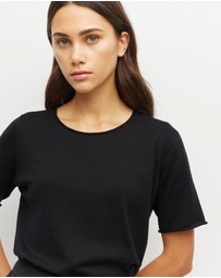 JH Lounge - JHL Crew T (Fine Cotton Cashmere) Black