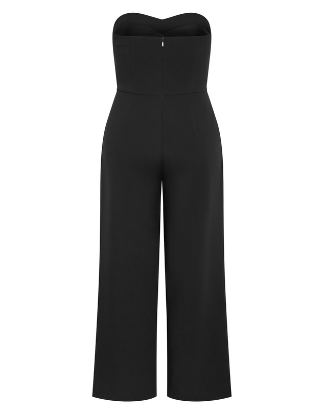 City Chic - Plus size Alexi Strapless Jumpsuit - black