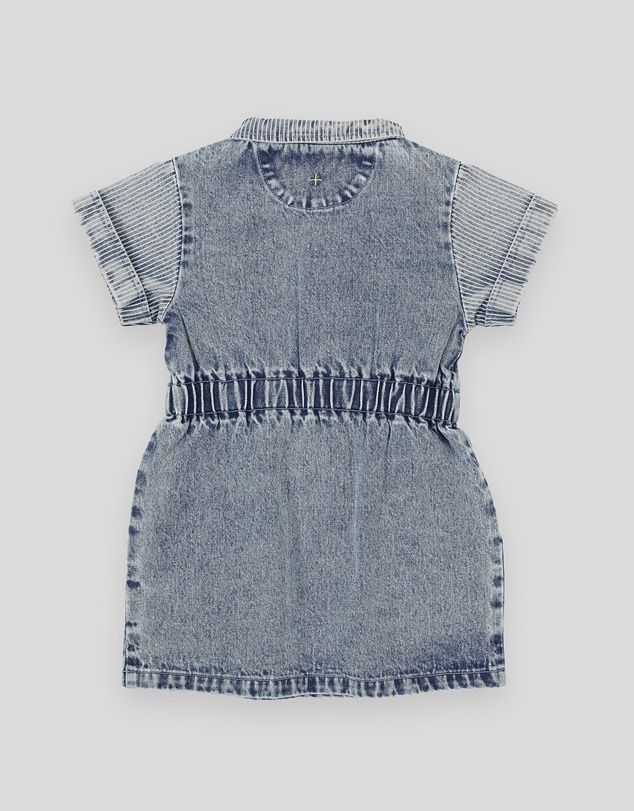Goldie + Ace - Piper Pinstripe Denim Belted Dress - Babies-Kids