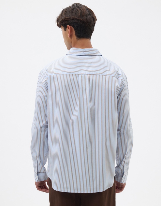AERE - Stripe Cotton Poplin Boxy Shirt