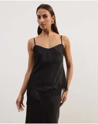 Atmos&Here - Leoni Asymmetric Lace Satin Cami
