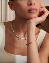Ottoman Hands - Amelie Pearl and Turquoise Beaded Necklace