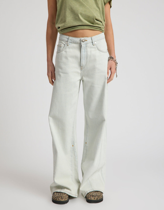 ONE TEASPOON - Cruisers Mid Waist Panel Bootcut Flare Denim Jeans - Arctic Blue