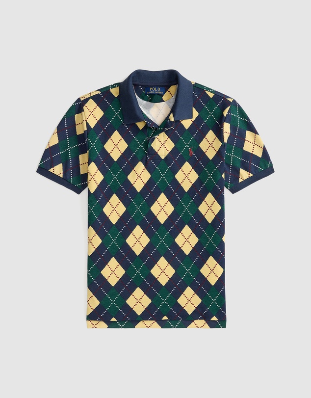 Polo Ralph Lauren - Argyle Print Cotton Mesh Polo Shirt - Teens