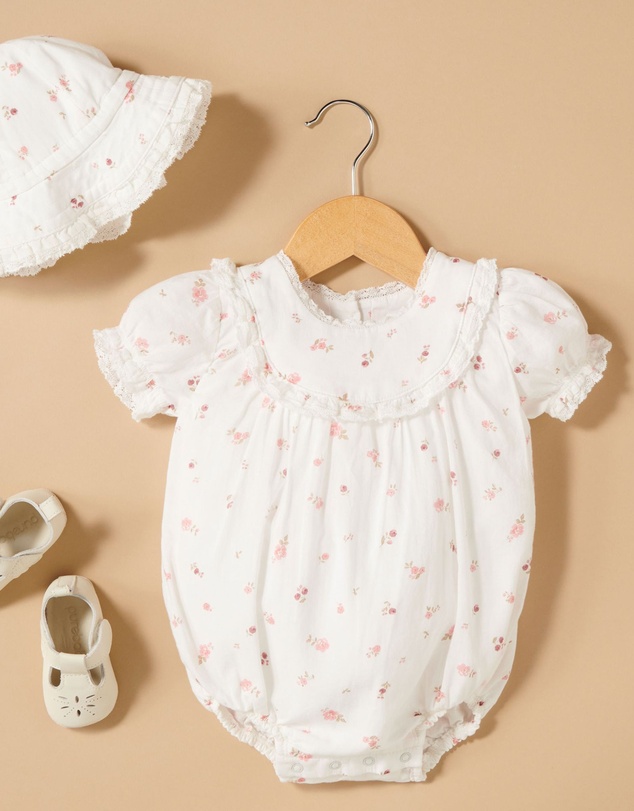 Purebaby - Rosebud Romper - Babies-Kids