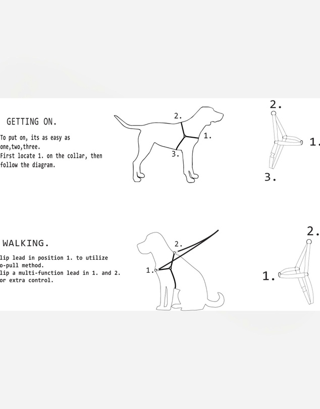 Mog & Bone - Hemp Dog Harness - Pebble Black Brush Stroke Print
