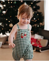 Purebaby - Gingham Overalls Christmas -Kids-Babies