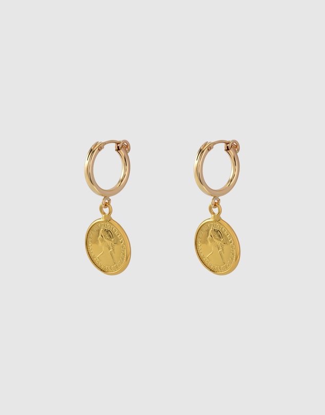 Von Treskow - Lever Hoop (13mm) earrings with Mini Coin