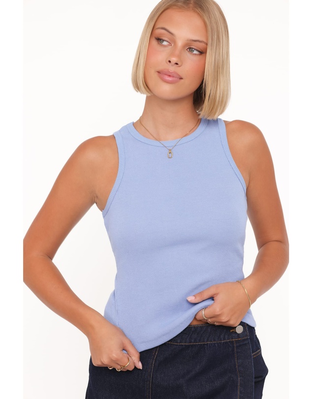 Petal & Pup - Ari Ribbed Tank Top - Cornflower Blue