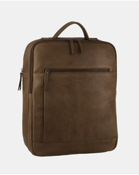 Pierre Cardin - Pierre Cardin Leather Business/Laptop Backpack