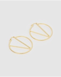 Izoa - Alphabet Letter V Hoop Earrings