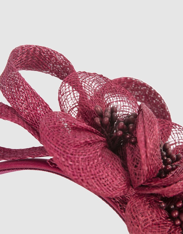 Max Alexander - Small Wine Sinamay Flowers Fascinator