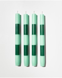 Fazeek - Striped Candle in Jade & Green