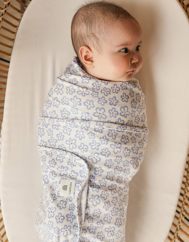 Kynd Baby - Large Stretchy Swaddle in Hibiscus Blue