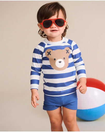 Huxbaby - Stripe Huxbear Two-Piece Swim Set - Babies-Kids