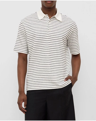 Assembly Label - Volley Stripe Short Sleeve Polo