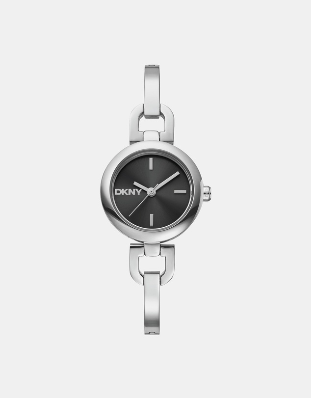 DKNY - Half Bangle Silver 26mm Black Dial Womens Watch