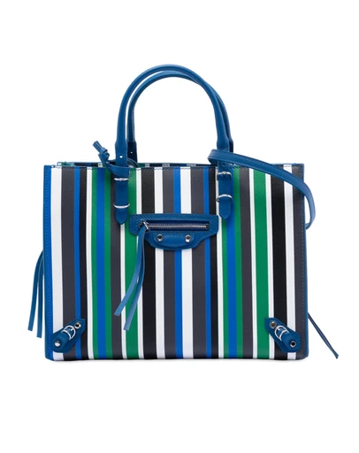 Pre-Loved by Azura Reborn - Pre-Loved Mini Leather Striped Papier A6 Zip Around Satchel
