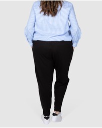 Love Your Wardrobe - Arlo PU & Ponte Drawstring Pant