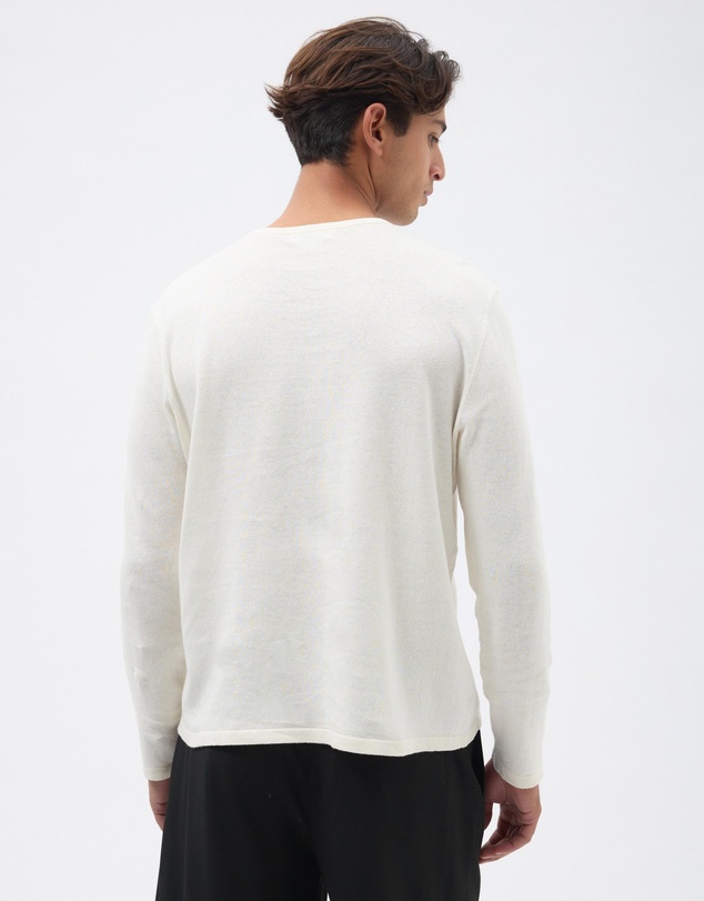 AERE - Linen Blend Long Sleeve Henley